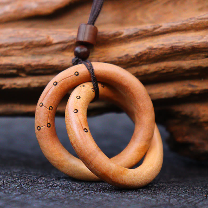 KarmaRipple's Jujube Wood Taoist Yin Yang Ring Qiankun Circle Fortune Ward Off Evil Spirits Pendant Necklace p3