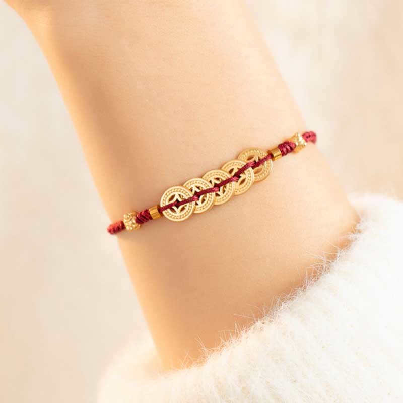 KarmaRipple's Bronze Coin Fortune Tree Fortune Strength Woven Bracelet p18