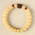 Yellow Bodhi Seed(Wrist Circumference 14-15cm) / Small Leaf Red Sandalwood Fu Character