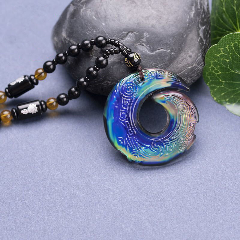 KarmaRipple's Color-Changing One's Fortune Improves Design Pattern Liuli Gemstone Pendant Necklace p9