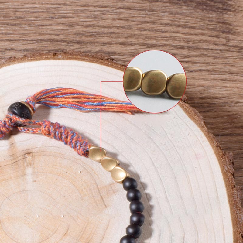 KarmaRipple's Handmade Tibetan Black Onyx Tassel Bracelet p8