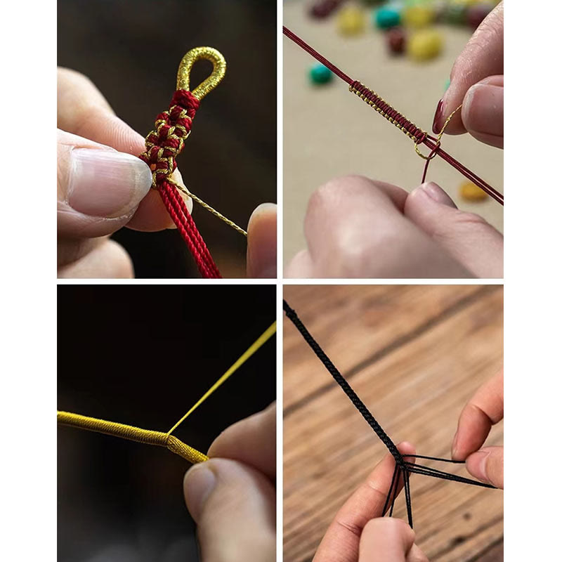 KarmaRipple's Handmade True Love Weave Peach Blossom Talisman Fortune Rope Bracelet p18