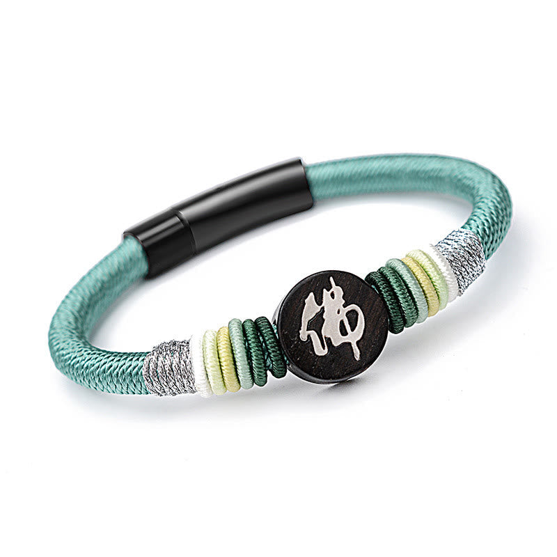 KarmaRipple's Buddha Character Ebony Handcrafted Rope Bracelet p37