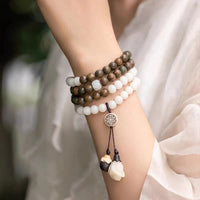 KarmaRipple's Authentic Green Sandalwood Bodhi Seed Soothing Bracelet