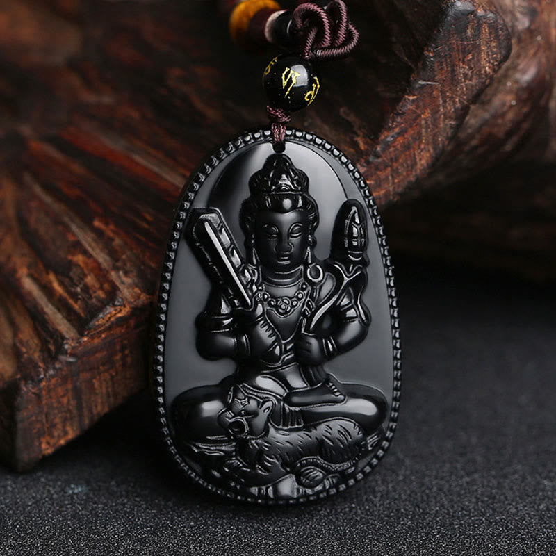 KarmaRipple's Chinese Zodiac Natal Buddha Authentic Black Obsidian Purification Pendant Necklace p4