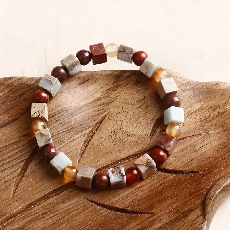KarmaRipple's Authentic Stone Sea Sediment Jasper Agate Protection Bracelet p3