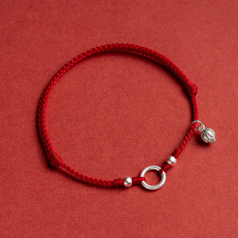 KarmaRipple's 925 Sterling Silver Fortunate Fortune Peace Joy Lotus Peace Buckle Red String Bracelet p6