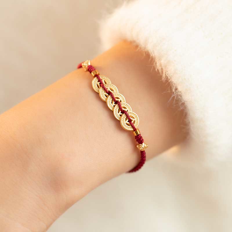 KarmaRipple's Bronze Coin Fortune Tree Fortune Strength Woven Bracelet p16