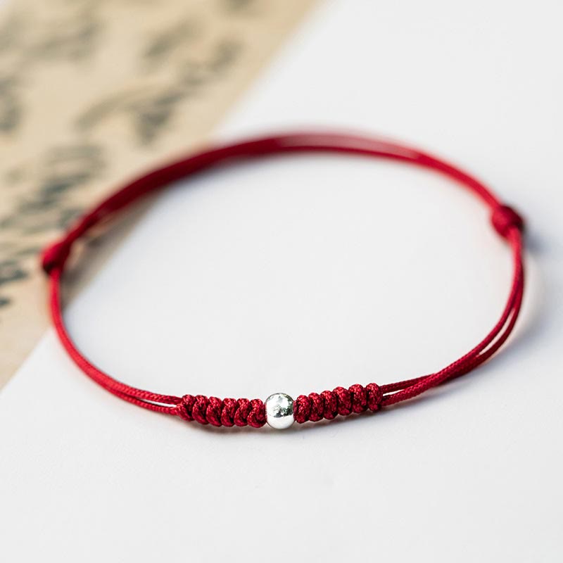 KarmaRipple's 925 Sterling Silver Fortune Bead Protection Red String Woven Bracelet p3