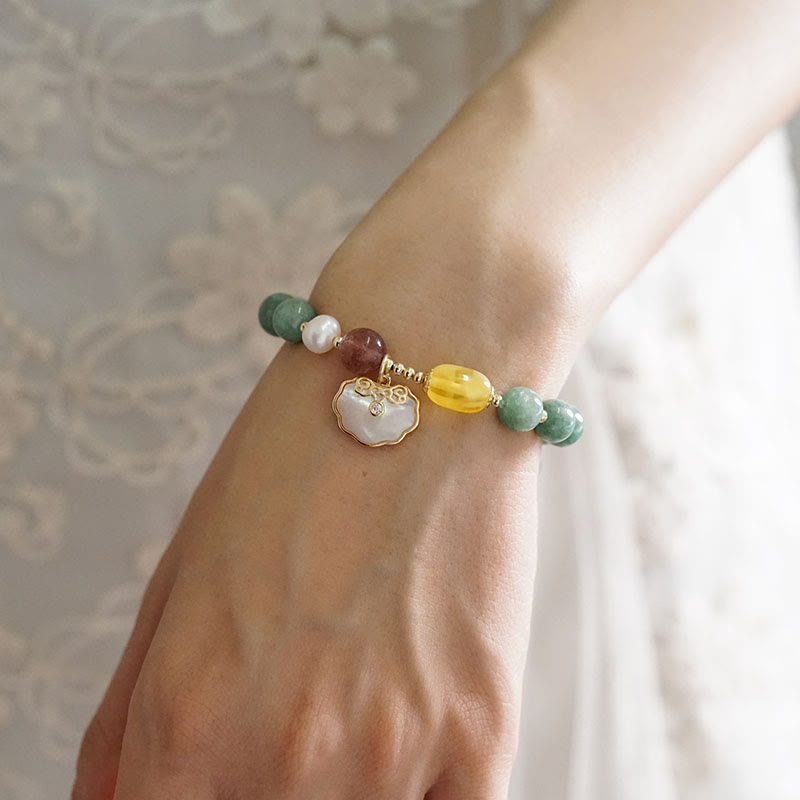 KarmaRipple's Jade Sea shell Ruyi Lock Fortune Bracelet p6