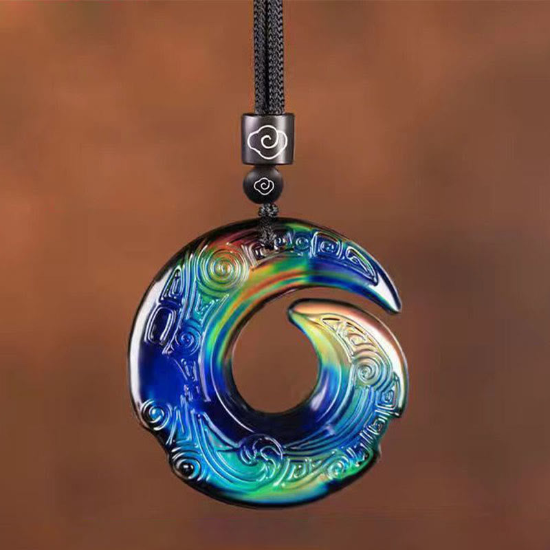 KarmaRipple's Color-Changing One's Fortune Improves Design Pattern Liuli Gemstone Pendant Necklace p5