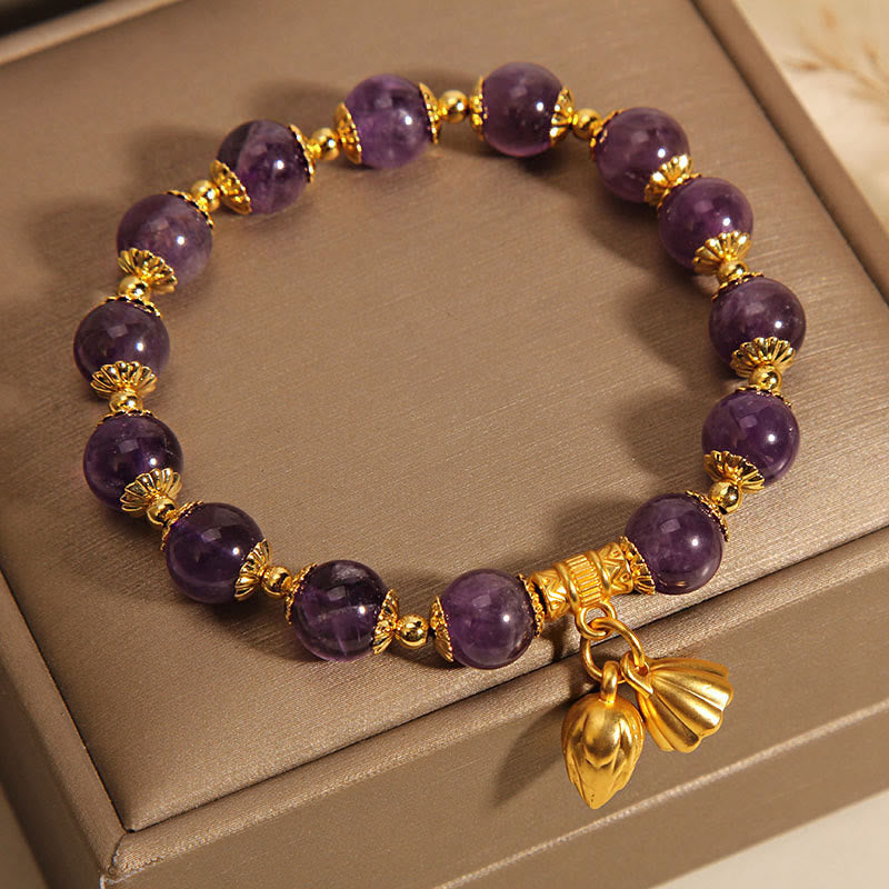 KarmaRipple's Authentic Amethyst Lotus Balancing Spiritual Bracelet p3