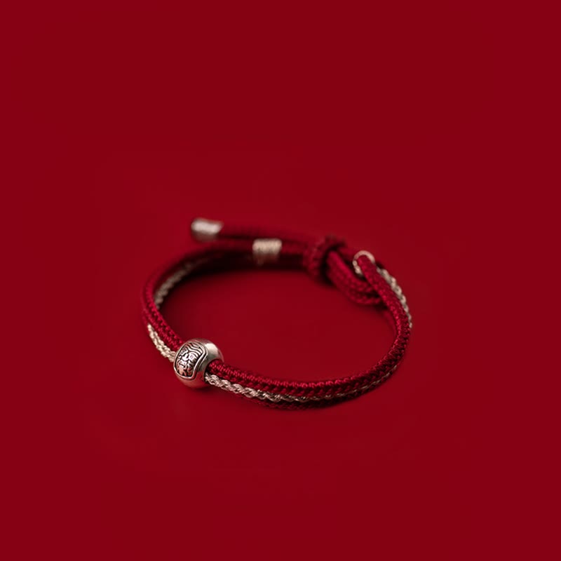 KarmaRipple's 925 Sterling Silver Tibetan Zakiram Goddess of Wealth Fortune Rope Bracelet p11