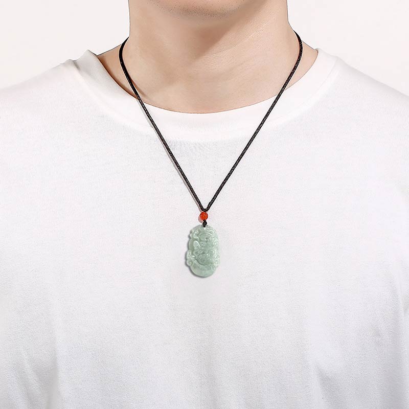 KarmaRipple's Authentic Jade 12 Chinese Zodiac Sucess Necklace Pendant p32