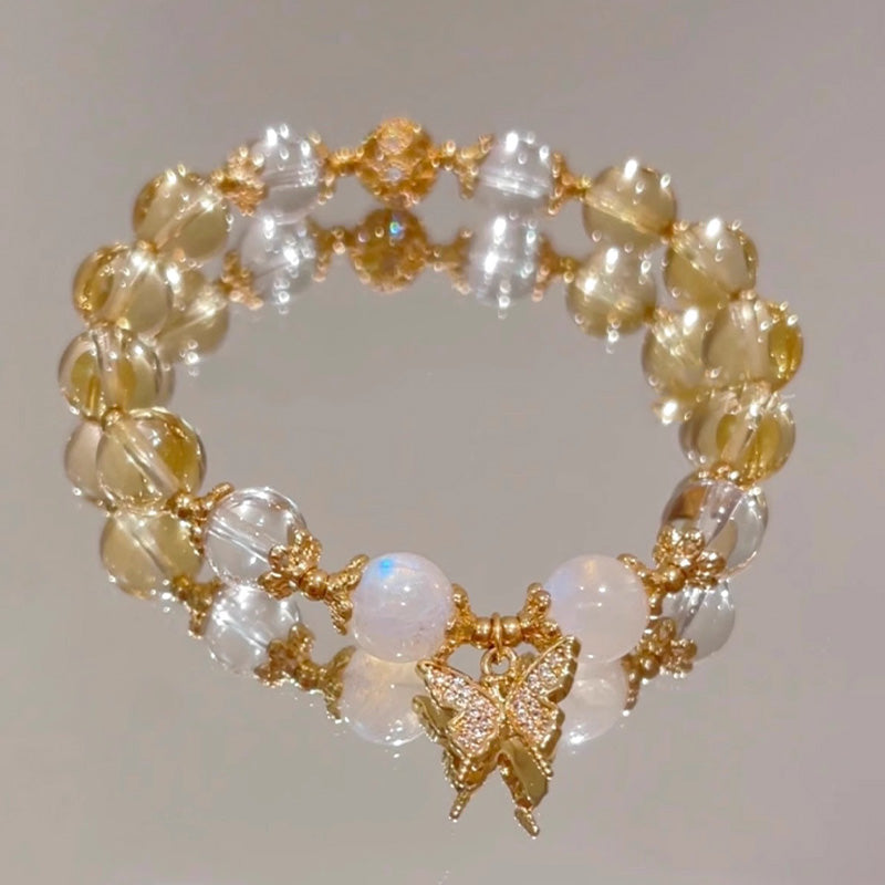 KarmaRipple's Citrine Moonstone Butterfly Talisman Prosperity Protection Bracelet p12