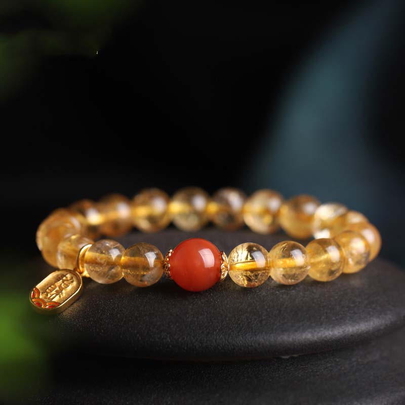 KarmaRipple's Citrine Red Agate Fortune Talisman Bracelet p7