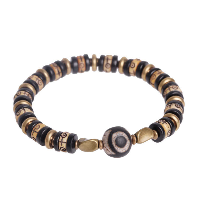 KarmaRipple's Tibetan Yak Bone Ebony Wood Strength Bracelet p9