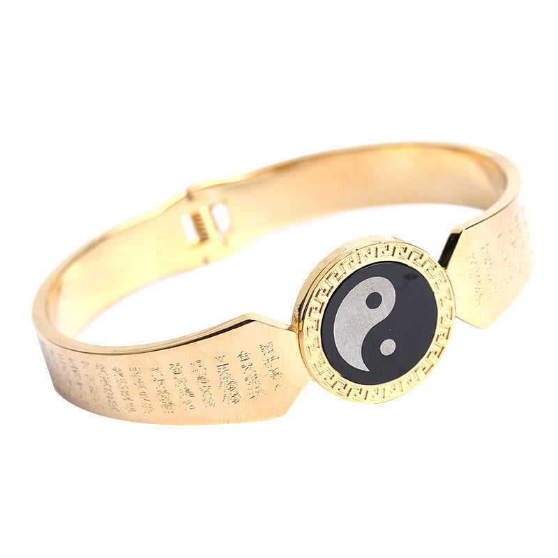 KarmaRipple's Yin Yang Lotus Om Mani Padme Hum Mantra Titanium Steel Balance Bracelet Bangle p13