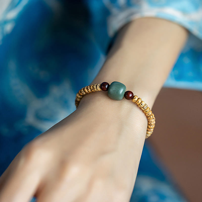 KarmaRipple's Bodhi Seed Small Leaf Red Sandalwood Wisdom Bracelet p10