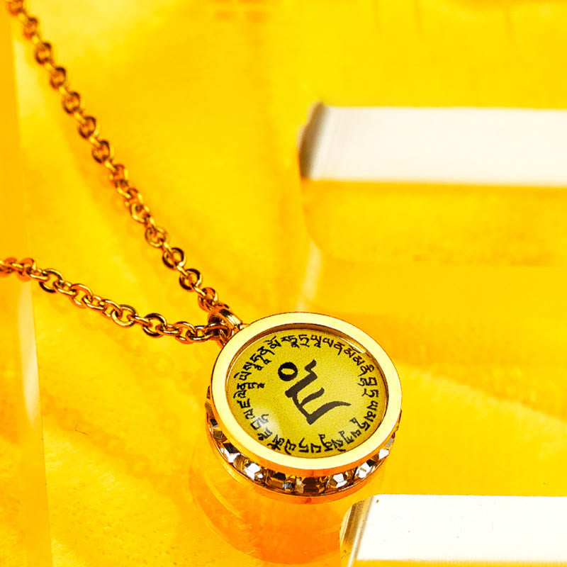 KarmaRipple's Tibetan Yellow God Of Wealth Green Tara Buddha Serenity Titanium Steel Pendant Necklace p13