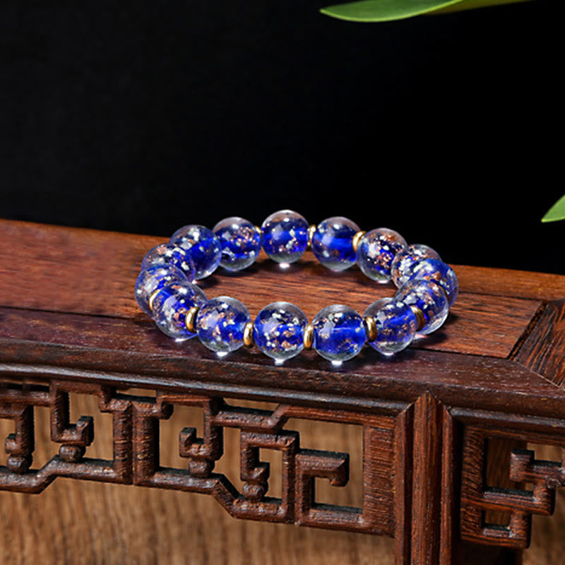 KarmaRipple's Gold Swallowing Beast Family Talisman Luminous Fluorescent Liuli Glass Bead Success Bracelet p17