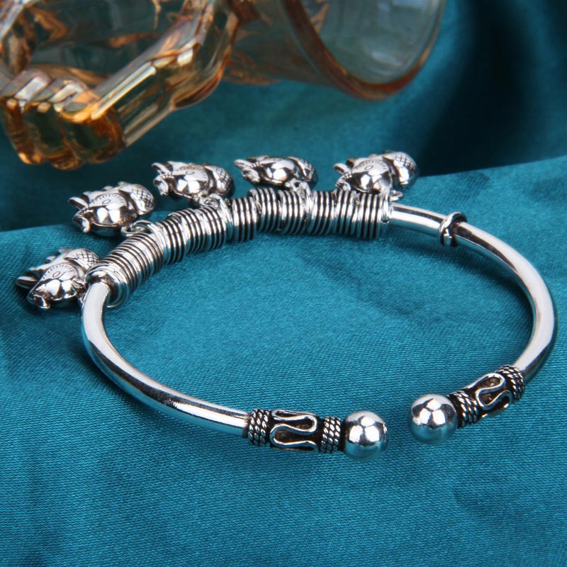 KarmaRipple's 925 Sterling Silver Elephant Strength Bracelet Bangle p10