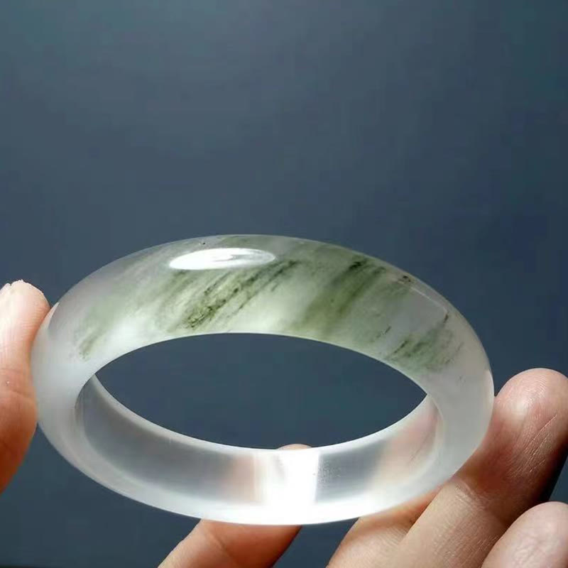 KarmaRipple's Authentic Translucent Golden Silk Jade Wealth Fortune Bracelet Bangle p21