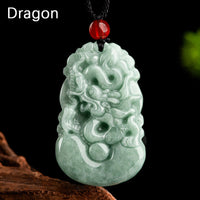 KarmaRipple's Authentic Green Jade 12 Chinese Zodiac Fortune Prosperity Pendant Necklace