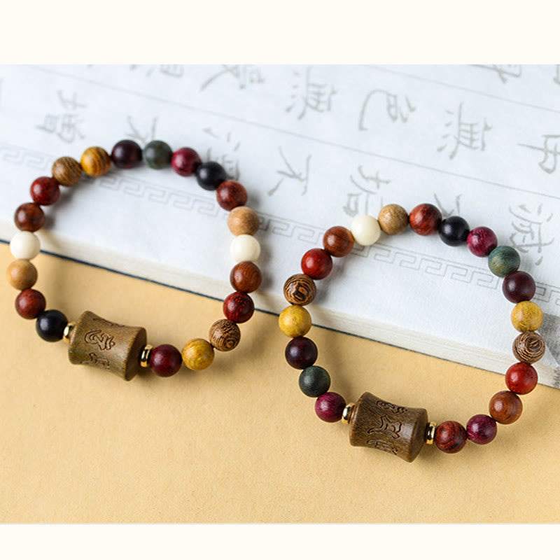 KarmaRipple's Tibet Multicolored Sandalwood Om Mani Padme Hum Protection Bracelet p13