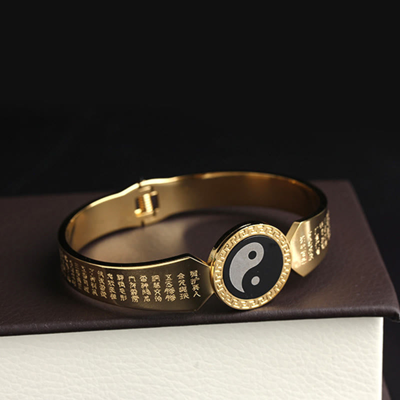 KarmaRipple's Yin Yang Lotus Om Mani Padme Hum Mantra Titanium Steel Balance Bracelet Bangle p7