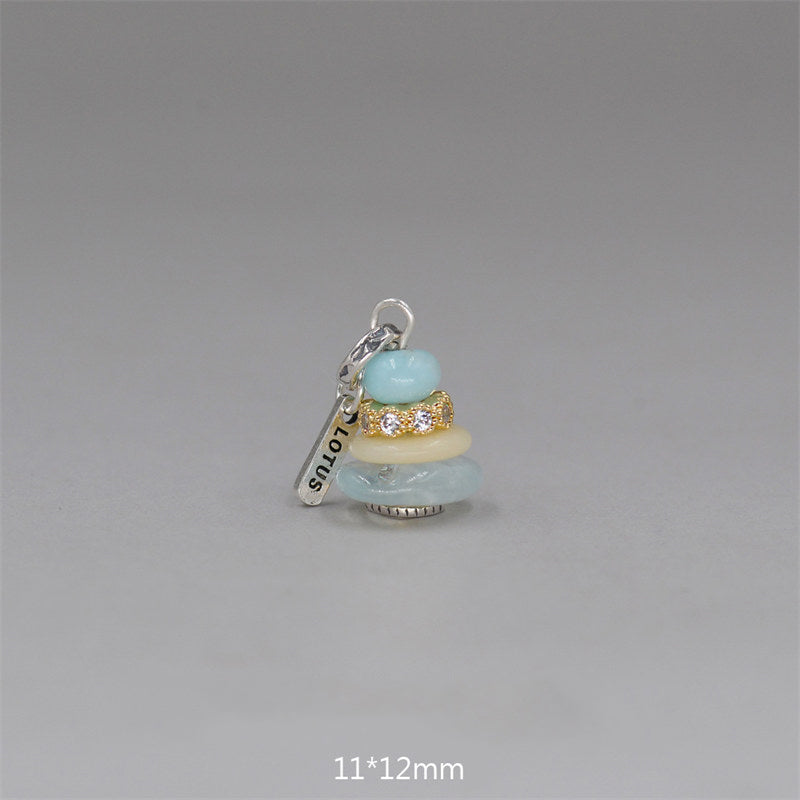 KarmaRipple's Zen Cairn Labradorite Various Crystals Calm Necklace Pendant p15