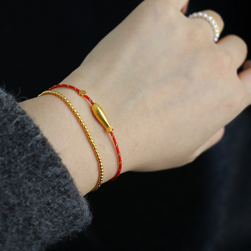 KarmaRipple's 14K Gold Plated Koi Fish Fortune Wealth Woven Bracelet p9