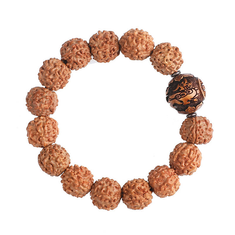 KarmaRipple's Tibet Rudraksha Bodhi Seed PiXiu Bronze Coin Wealth Fortune Bracelet p14