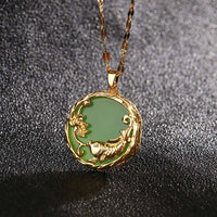KarmaRipple's Authentic Jade Koi Fish Lotus Fortune Pendant Necklace
