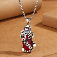 KarmaRipple's PiXiu Garnet Bronze Coin Wealth Fortune Pendant Necklace