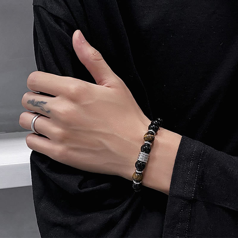 KarmaRipple's Authentic Black Obsidian Tiger Eye Strength Fulfillment Bracelet p11