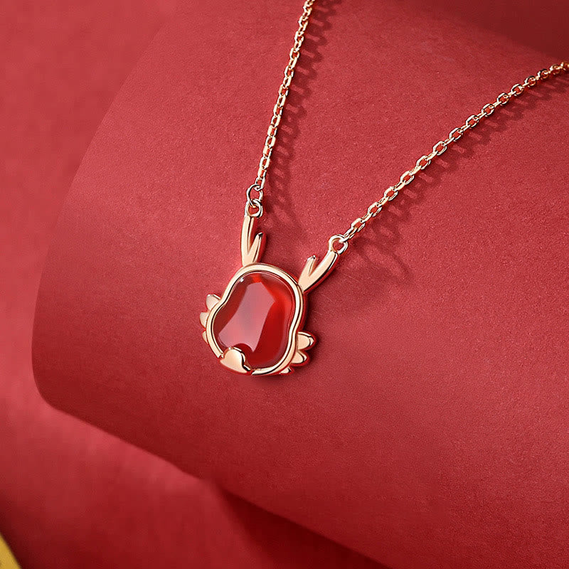 KarmaRipple's ???A Flash Sale- 925 Sterling Silver Year of the Dragon Authentic Red Agate Dragon Attract Fortune Fu Character Strength Bracelet Pendant Necklace Earrings p2