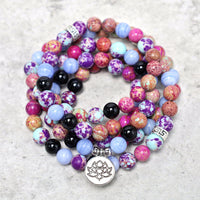 KarmaRipple's Authentic Purple Miano Real Stone Lotus Mala
