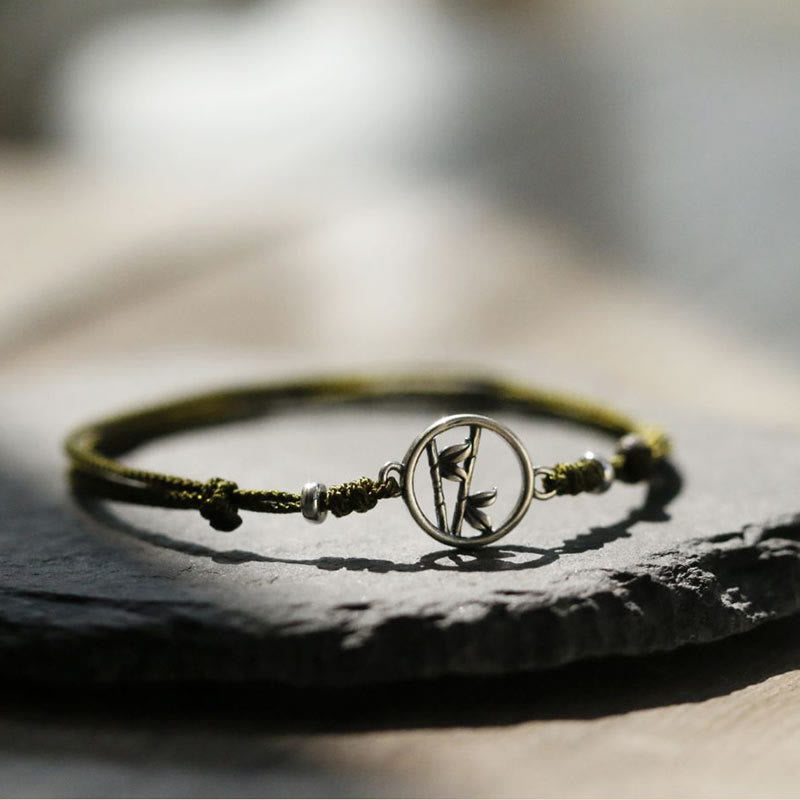 KarmaRipple's 925 Sterling Silver Bamboo Fortune String Bracelet p13