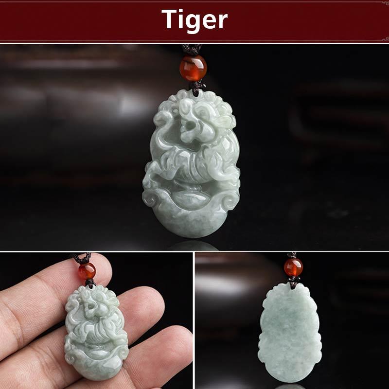 KarmaRipple's Authentic Jade 12 Chinese Zodiac Sucess Necklace Pendant p3