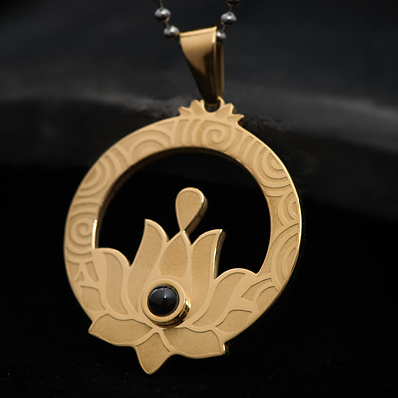KarmaRipple's Lotus Titanium Steel Enlightenment Projection Shurangama Mantra Pendant Necklace p6