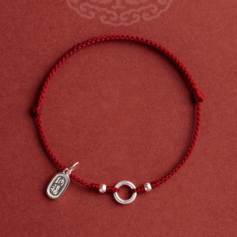 KarmaRipple's 925 Sterling Silver Fortunate Fortune Peace Joy Lotus Peace Buckle Red String Bracelet p8