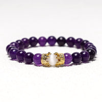 KarmaRipple's Authentic Stone King&Queen Crown Balancing Energy Beadwork Pair Bracelet