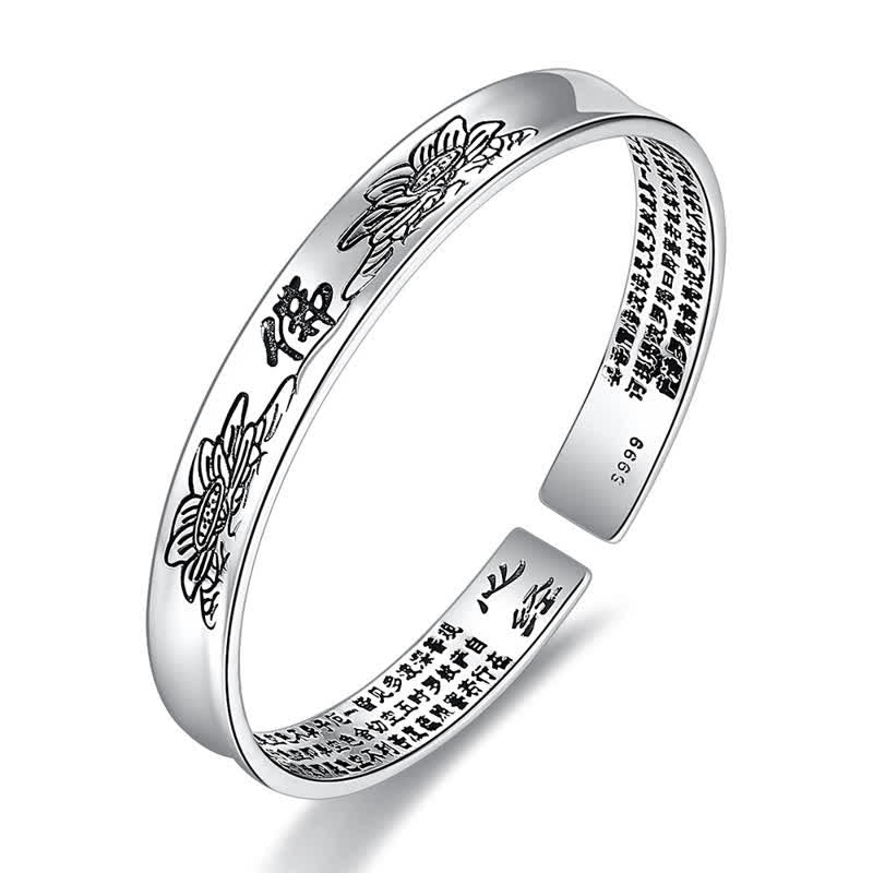 KarmaRipple's Heart Sutra Mantra Lotus Peace Bronze Cuff Bracelet Bangle p11