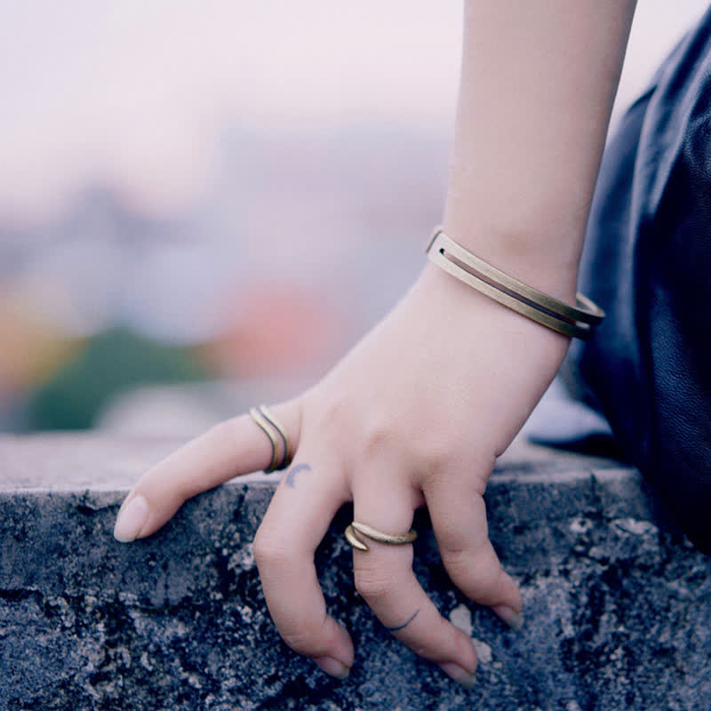 KarmaRipple's Rustic Bronze Fortune Viking Cuff Bracelet p3