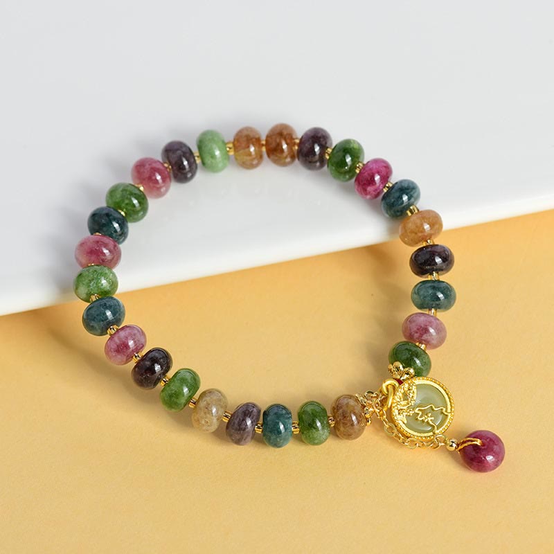 KarmaRipple's Colorful Tourmaline Cute Flower Rabbit Talisman Love Bracelet p3