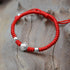 Silver Om Mani Padme Hum / Red Rope(Bracelet Size 15.5-24cm)