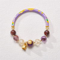 KarmaRipple's Purple Phantom Purple Jade Scripture Citrine Love Wisdom Bracelet Bangle