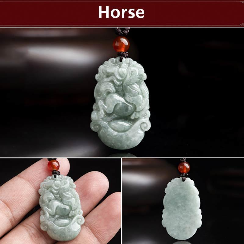 KarmaRipple's Authentic Jade 12 Chinese Zodiac Sucess Necklace Pendant p7