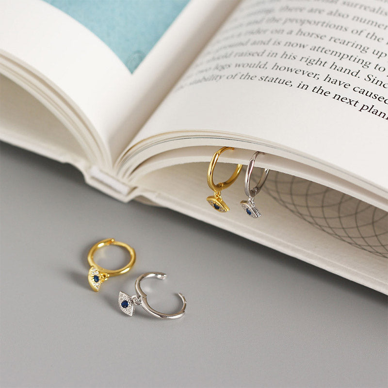 KarmaRipple's 925 Sterling Silver Evil Eye Blessing Protection Stud Earrings p3